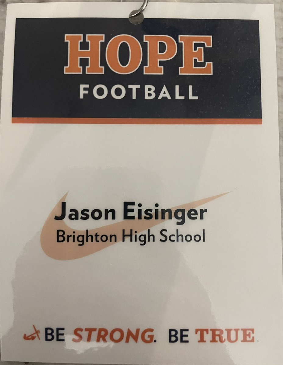 I had a great time at @HopeCollege for a Junior Day visit! Thank you @jacobpardonnet for the invite. @PStuursm @CoachJArnold4 @Coach_HThompson @HopeCollegeFB @godogs_football