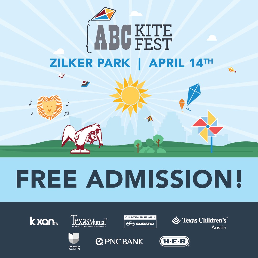 Austin’s annual @ABCKiteFest is back and ready for takeoff!🪁 Come enjoy a day at Zilker Park and join thousands of Austinites for a free, all-day event filled with kite making, flying and gazing, this Sunday April 14th. Head to ABCKitefest.org for more event information!
