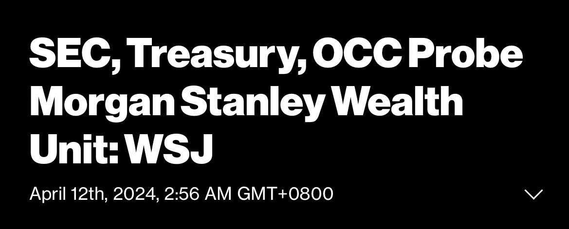 Remember when I warned about $MS? 😅 ⚠️ MORGAN STANLEY - BIG BALANCE SHEET LOSSES HIDDEN BEHIND EXOTIC DERIVATIVES CURTAINS (AGAIN) [justdario.com/2024/03/morgan…] Well, fast forward we are starting to see the tip of the iceberg surfacing into MSM news…