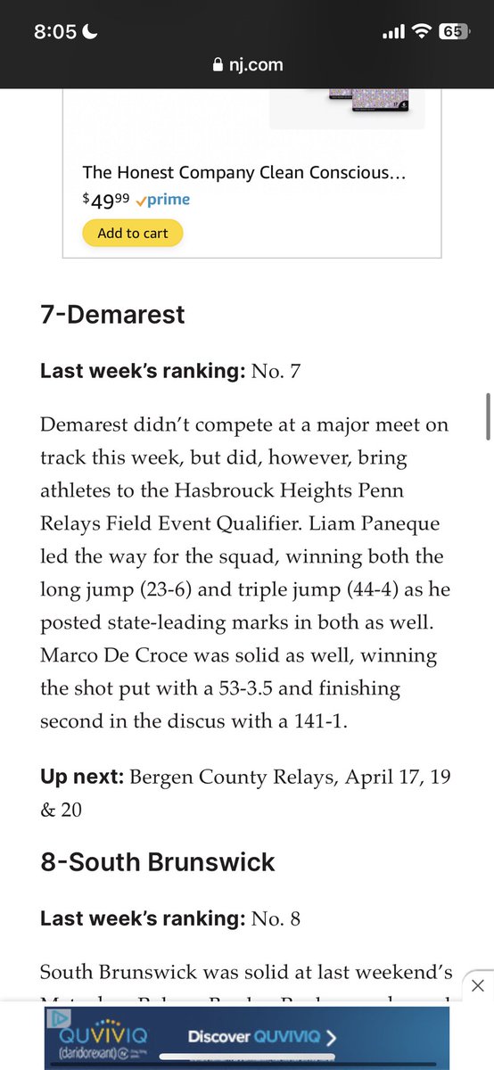 Check out Demarest Boys Track and Field coming in Ranked #7 in New Jersey after the first week of competition. @coreyannan360 @BigNorthConBNC @NVRHS_NJ @VarsityAces @BSabatiniNVD