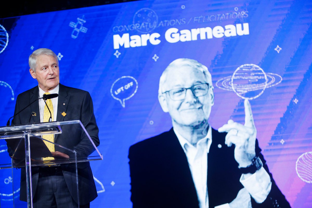 .@marcgarneau delivers one heck of a speech and earns two standing ovations: 'Nothing focuses your mind like sitting on a rocket about to unleash seven million pounds of thrust,' he says. 'You have to believe in what you are doing and have a certain tolerance for risk. That’s…