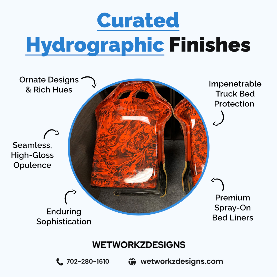 Redefine automotive elegance with #WetWorkzDesigns' luxurious vehicle transformations. Exquisite hydrographic dipping artistry & premium bed liner protection. Call 702-280-1610 to elevate your ride.

#VehicleTransformation #LuxuryFinishes #AutomotiveArtistry