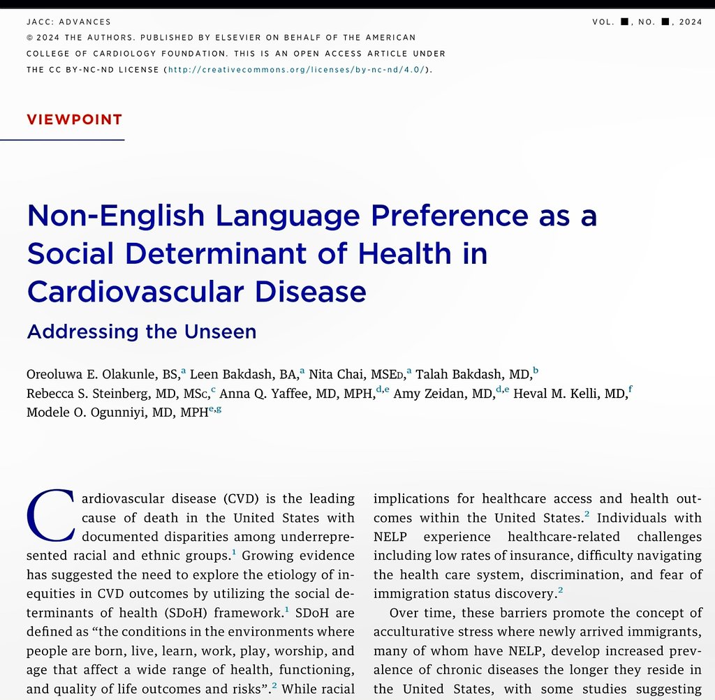 So proud of #SuperStar #ORG mentee, Ore @olakunleore @EmoryMedicine, rising PGY1 @mghmedres ✅️ #Language preference #SDOH‼️ must be incorporated into #patientcare ✅️We must develop culturally & linguistically appropriate tools ➡️ #equitable cardiovascular care #HealthEquity