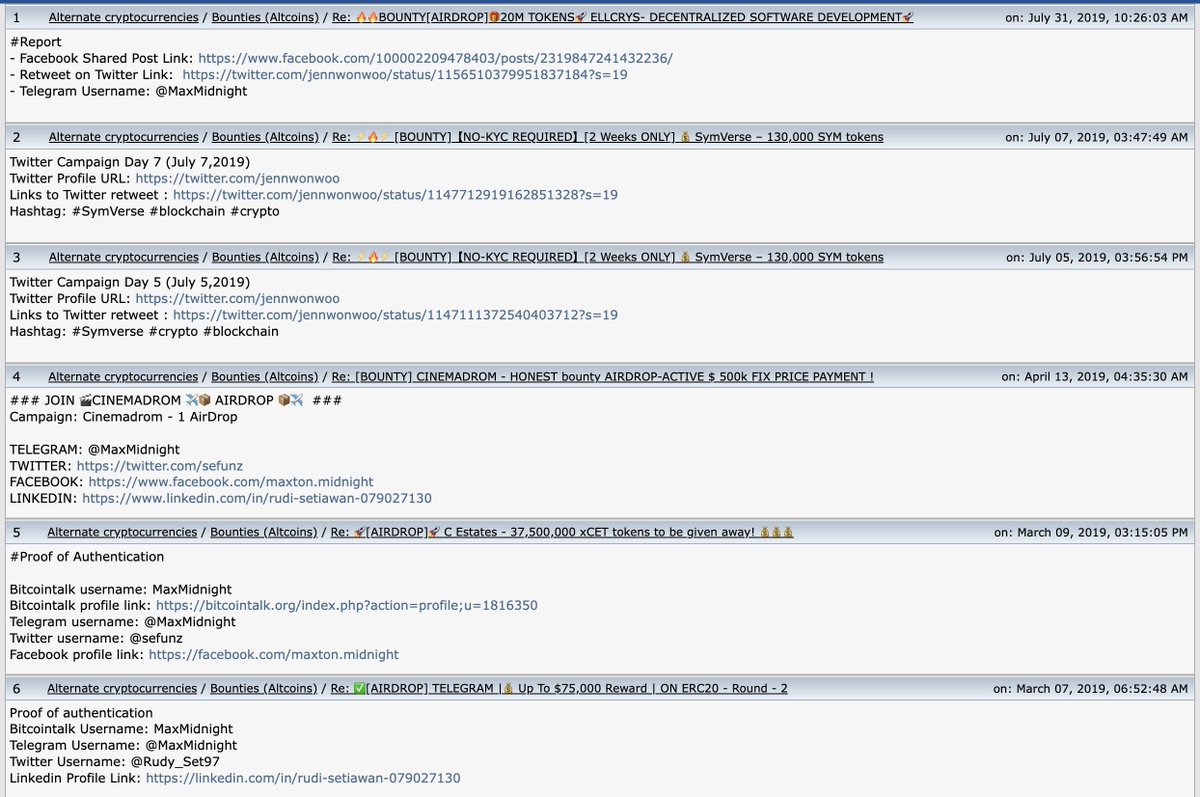 voiceofadam's tweet photo. @ebakerwhite @teaprotocol @wahdalo @npmjs @github Some of the earliest ones, before they switched to randomly generated names, are made by a "ZacKaslana" (MaxMidnight on Keybase &amp; Bitcointalk) https://t.co/UqfM1DNhjs

Looks like he's used a lot of different X accounts to fake bounties in the past? May be active as @maxton0x now? https://t.co/gKPYvczTTC