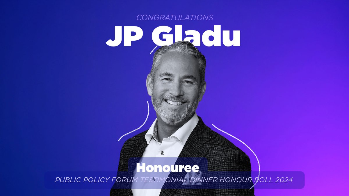 .@jp_gladu, former CEO @cca_national and principal at @mokwateh wins Testimonial Award. Profile here: ppforum.ca/policy-speakin… #PPFAwards