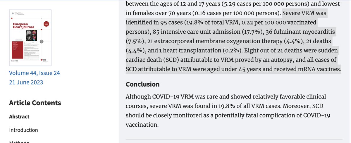 TracyBethHoeg's tweet photo. @NBCNews 🤔@CDCgov &amp; @NBCNews seem oddly unaware of a better &amp; larger national Korean study published in @escardio's prestigious EHJ attributing 21 deaths to vaccine-related myocarditis(VRM), 8 of which(all in<45 yos) were found on autopsy post sudden cardiac death https://t.co/uCTleB7bG2 https://t.co/MRyvK3fdo4