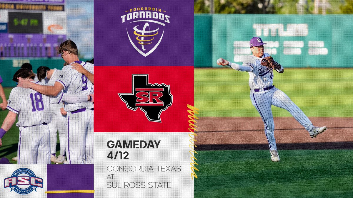 IT’S 𝗚𝗔𝗠𝗘𝗗𝗔𝗬 in Alpine‼️

🆚 Sul Ross State
📌 Alpine , Tx
🏟️ Kokernot Field
⌚️ 4 & 6:30 PM
📺📊 athletics.concordia.edu

#TornadoNation🌪️