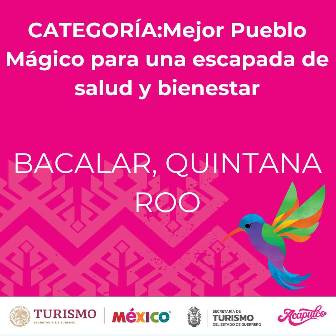 MaraLezama's tweet photo. Con mucho orgullo les compartimos que dos destinos más de #QuintanaRoo fueron premiados durante el @TianguisTurisMX, por México Desconocido. 

#IslaMujeres, ganó como Pueblo Mágico para vivir la mejor experiencia frente al mar 🌊 🌅y #Bacalar, Mejor Pueblo Mágico ✨para una escapada de salud y el bienestar. 🙌🏽

Además, por ser parte de los finalistas se entregaron reconocimientos a Xyaat, como mejor experiencia viajera en un paraíso indígena y a la Ruta de los Cenotes en #PuertoMorelos, como mejor estado para desafiarnos a vivir una aventura sorprendente. 🙋🏽‍♀️