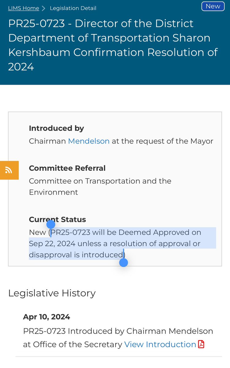 I don’t think Kershbaum should be confirmed. If she is sending Ward 3 bike lanes and the moveDC network back to the drawing board, the DC Council should send the search for a permanent DDOT Director back to the drawing board too. Vote down her nomination by September 22, 2024!