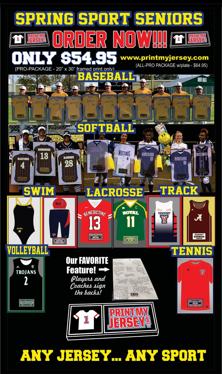 Spring Sports…LAST CALL to get your PMJ order in the queue for Senior Day and Banquets! Current customers…PLEASE send us your Senior photos with their PMJs and tag us in your posts! We love to see them! 🙏❤️
