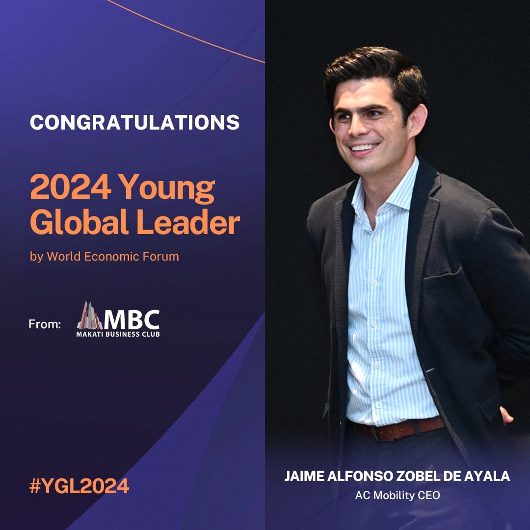 MBC would like to congratulate AC Mobility CEO Jaime Alfonso Zobel de Ayala for being named as 2024 Young Global Leader by World Economic Forum. Jaime was the former chair of the MBC Global Ideas committee and is currently serving as a member. #YGL24 #WEF24