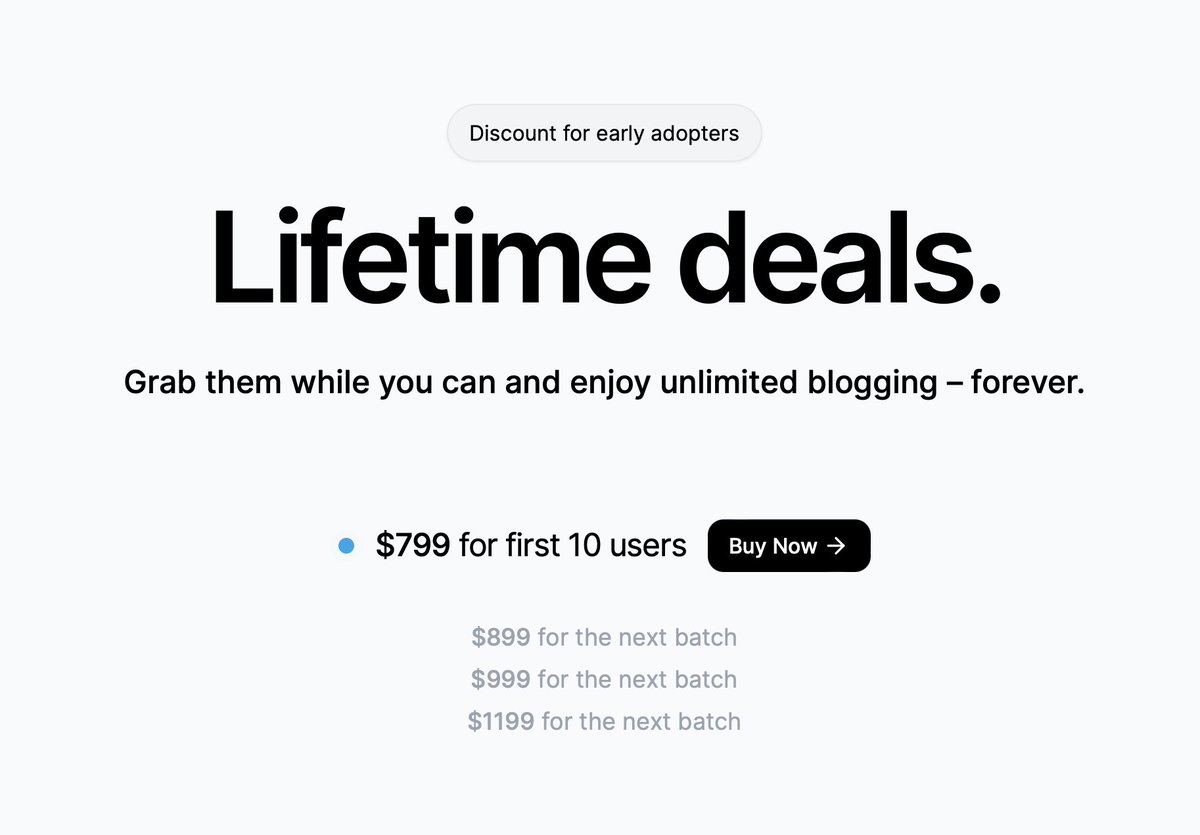 hongbeomp's tweet photo. BlogPro Lifetime Deal is NOW LIVE! 🚀

Get UNLIMITED blogs, forms, and newsletters - FOREVER! All for just $799. 🔥

⚡️ FLASH OFFER: The first 100 to RT &amp; ❤️ this tweet get an exclusive $300 discount code! (DM me for the code)

Claim your spot at https://t.co/Y5Xum1o242 https://t.co/uWZbp8l3N0