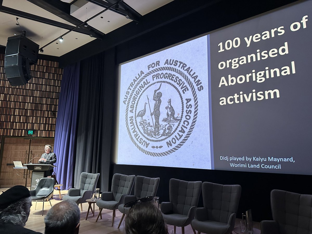 100 yrs since the Australian Aboriginal Progressive Association was founded. This extraordinary organisation fought for self-determination, land rights, an end to child removal and racist laws. Worimi historian John Maynard launching a new version of his awesome AAPA book today