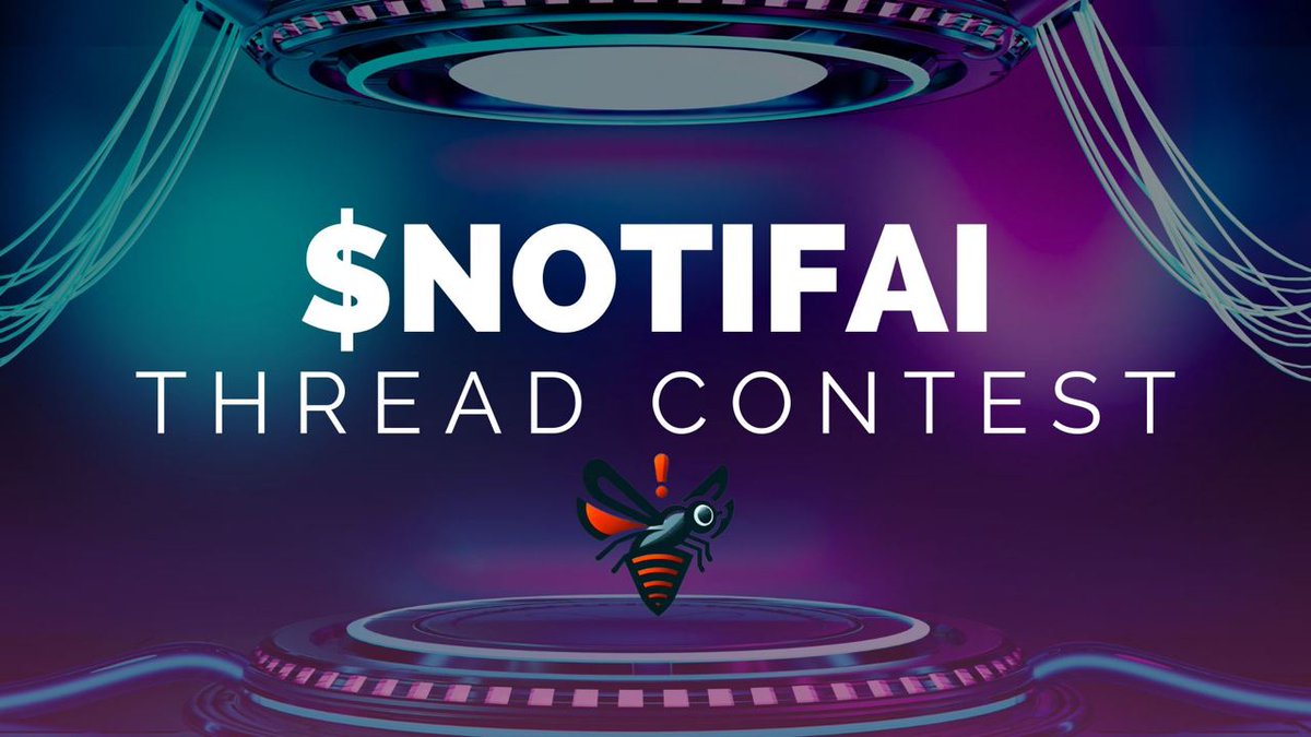 🧵Twitter thread Contest! #NOTIFAI is hosting a new twitter thread competition! RULES: ✅Must follow @NotifaiToken twitter ✅ Join the notifai TG t.me/notifaientry ✅Must create a detailed thread regarding the benefits of NOTIFAI. ✅Must mention #NOTIFAI hash in the…