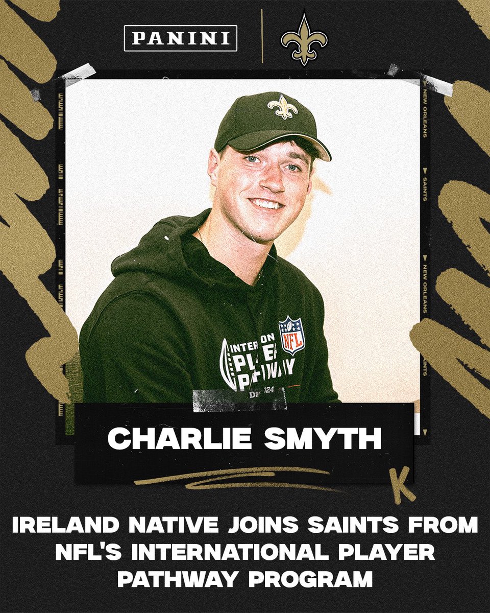 International Player Program brought us Charlie Smyth! First facts to learn: neworlns.co/4aUTaE1 #Saints | @PaniniAmerica