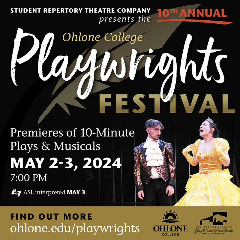 See our students center stage! Watch our Student Repertory Theatre Company present the 10th annual Ohlone College Playwrights Festival 2024. Get your tickets at bit.ly/4cQuoXm