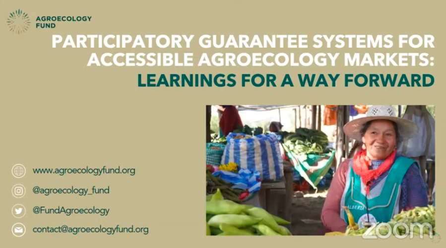 Today, the Agroecology Fund hosted a conversation among practitioners from countries across the globe including India, Kyrgyzstan, Uganda, Bolivia, Colombia, Brazil, and Ecuador about how to create accessible markets for healthy foods. In a conversation led by Agroecology Fund