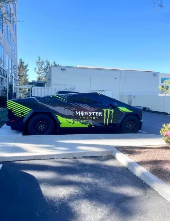 Dang… the monster energy Cybertruck is fire. photos posted in the Cybertruck facebook group: Jose Reynoso & Brian Cruz-Stipsits