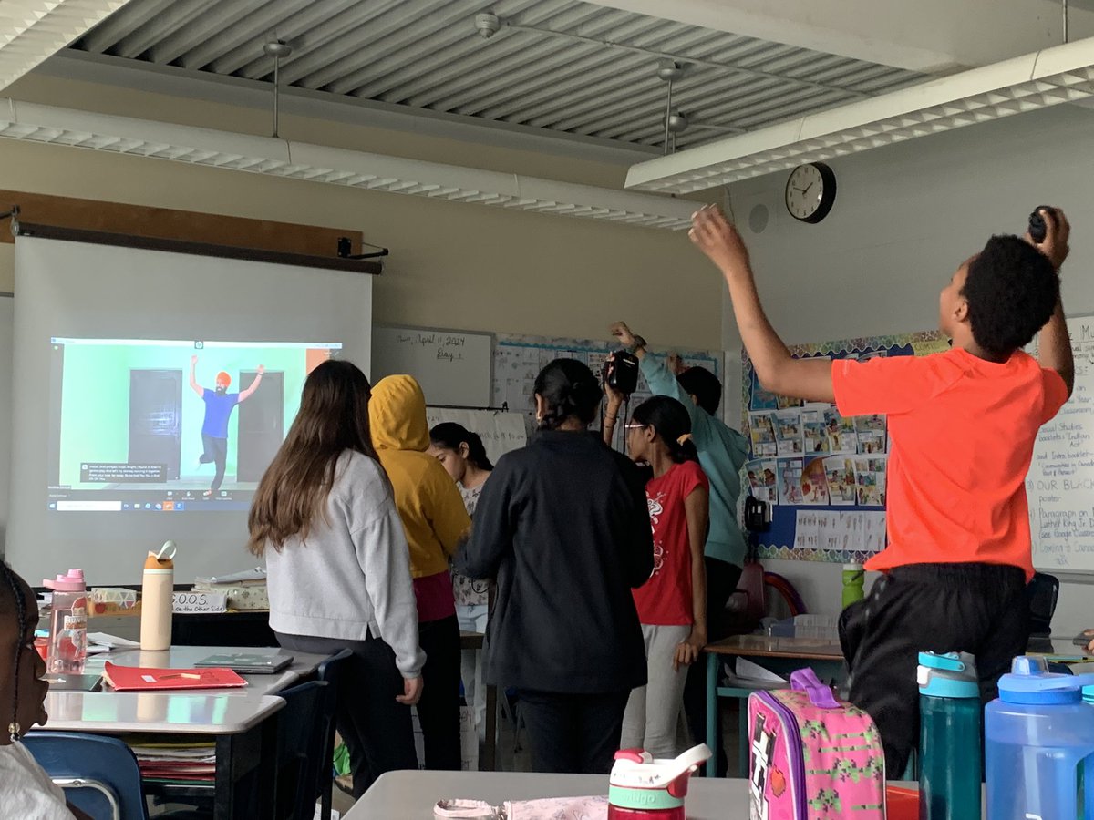 Grade 6 Ss practiced their Bhangra dance moves with the help of guest speaker Gurdeep Pandher in honour of Sikh Heritage Month celebrated in April across Canada. #tdsb #SikhHeritage