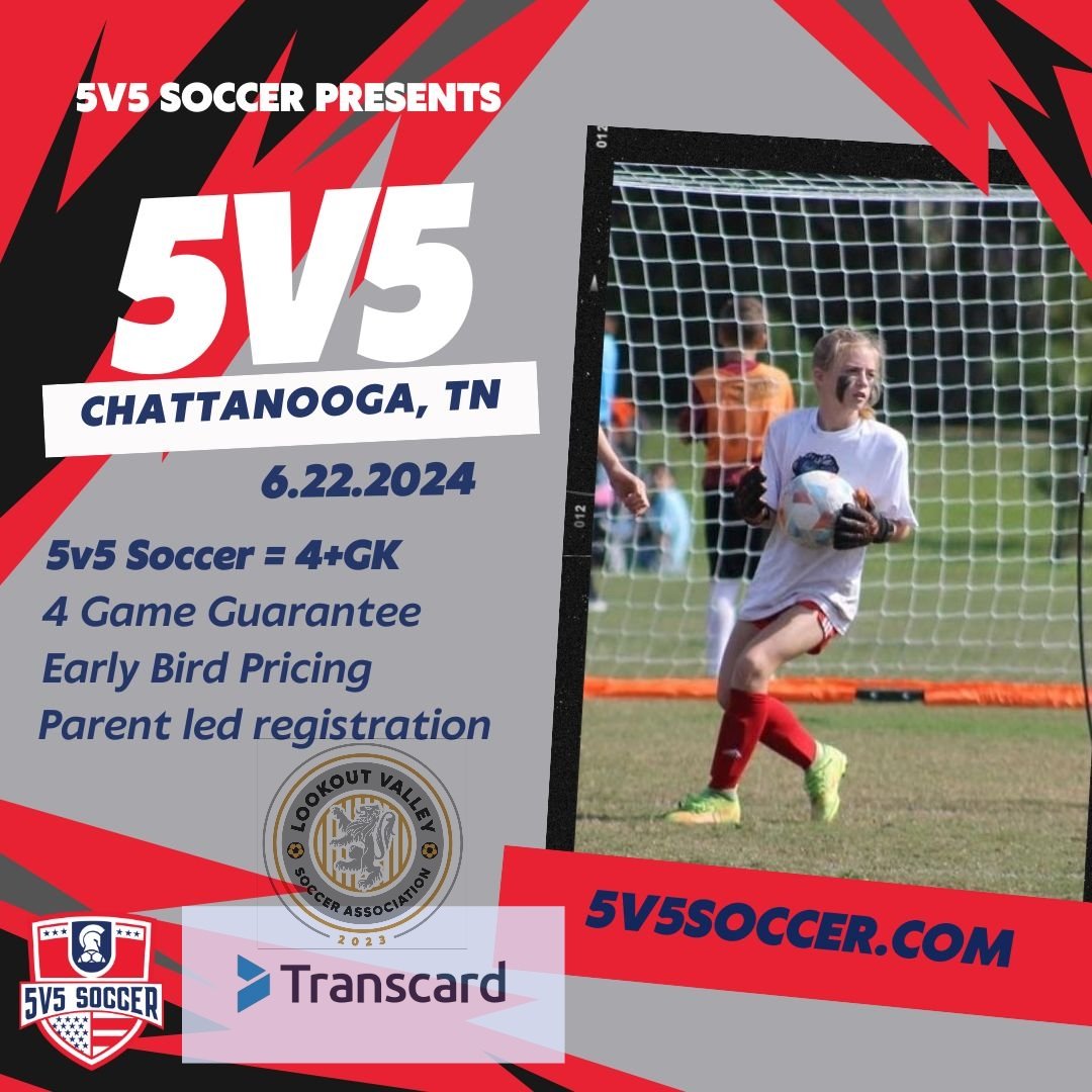 KristopherJRay's tweet photo. JUNE 22ND - 5V5 SOCCER FESTIVAL 
ADULT TEAMS ARE WELCOME! 
Registration is now open! 
Register at: https://t.co/R0gmz40Z2t
@lookoutvalleysoccerassociation @5v5soccer @chattanoogasports @visitchatt @transcard_ https://t.co/RVrJltp50B