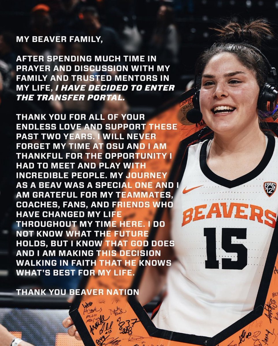🚨BREAKING: Oregon State All-American Center Raegan Beers has entered the transfer portal‼️

Raegan Beers 2023-24 stats : 
▪ 17.5 ppg
▪ 10.3 rpg
▪ 66% fg
▪ 28.1 min
▪ 16 double-doubles

Where can you see her playing next season? Beer’s will be a big time pick up wherever she…