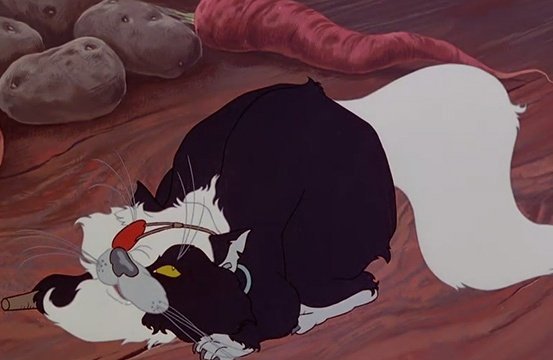 I realized today my cat eerily resembles the cat from my favorite childhood movie, The Last Unicorn