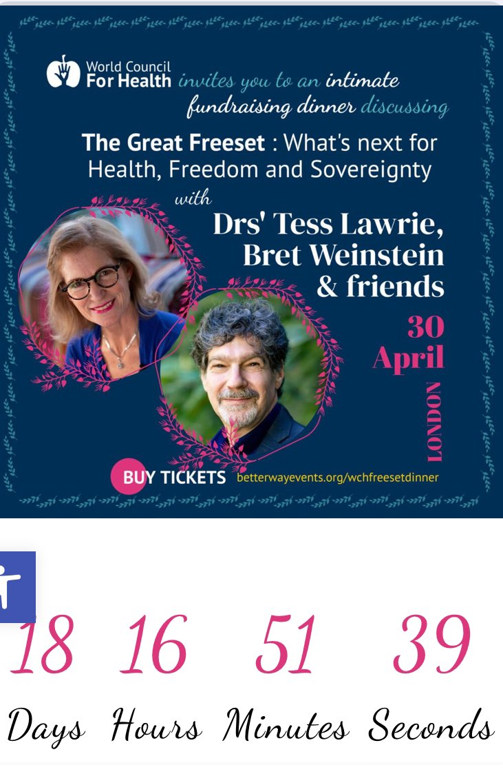 I got an invite from Dr Tess Lawrie to this event. Bret Weinstein is almost the last person on Earth I would go listen to. He’s the bandana crazy ignoramus that’s now promoted as some kind of expert when there are other more qualified people who saw through the scam in March of…