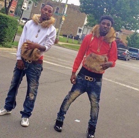 spongebob n patrick after stealing sandy’s fur