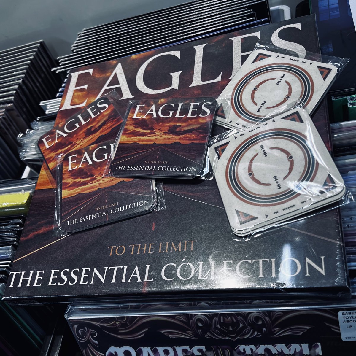 Friday, April 12! Free #EAGLES coaster with LP purchase of “To The Limit: The Essential Collection”
