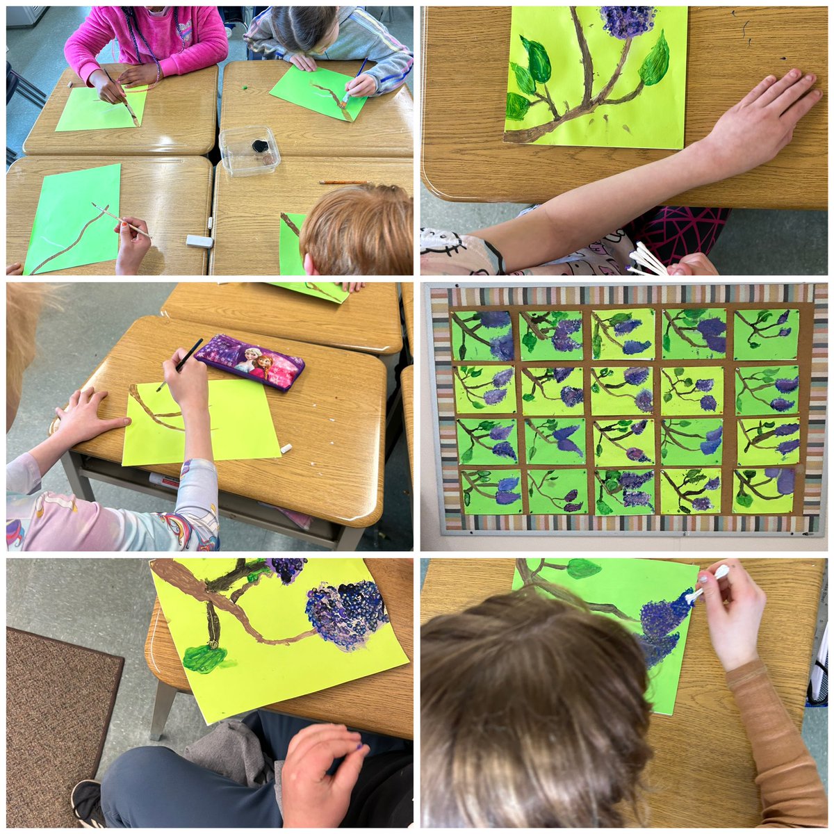 Pretty spring lilacs painted by the grade 4’s. Such artists 🧑‍🎨 <a href="/LynndaleHeights/">Lynndale Heights PS</a>