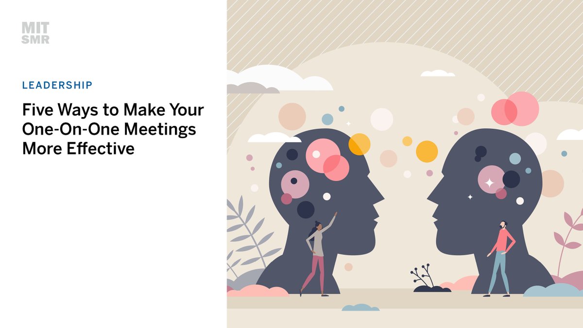 mitsmr's tweet image. Five questions to guide one-on-one meetings:

1. What’s going well? 
2. Where can I help? 
3. What are your top priorities these days? 
4. Is there anything new or upcoming you’d like to put on my radar? 
5. How are you feeling outside of work?

mitsmr.com/3XNMUYq