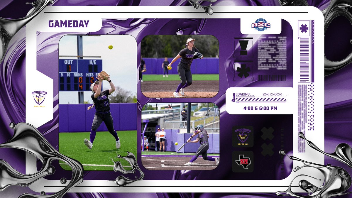 𝐆𝐀𝐌𝐄𝐃𝐀𝐘 in the 5️⃣1️⃣2️⃣!!

🆚 Sul Ross State
📍 Austin, Tx
🏟️ Roberts Family Field 
⏰ 4:00 & 6:00 PM
📺📊 athletics.concordia.edu

#TornadoNation🌪️