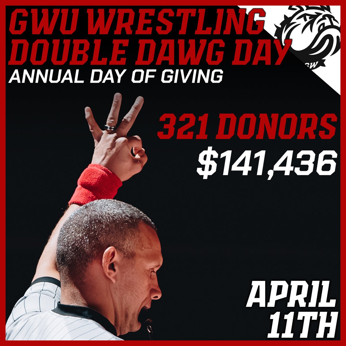 3 Hours left of #DoubleDawgDay. And ya'll keep showing up! Amazing show of support today. give.gardner-webb.edu/schools/Gardne…