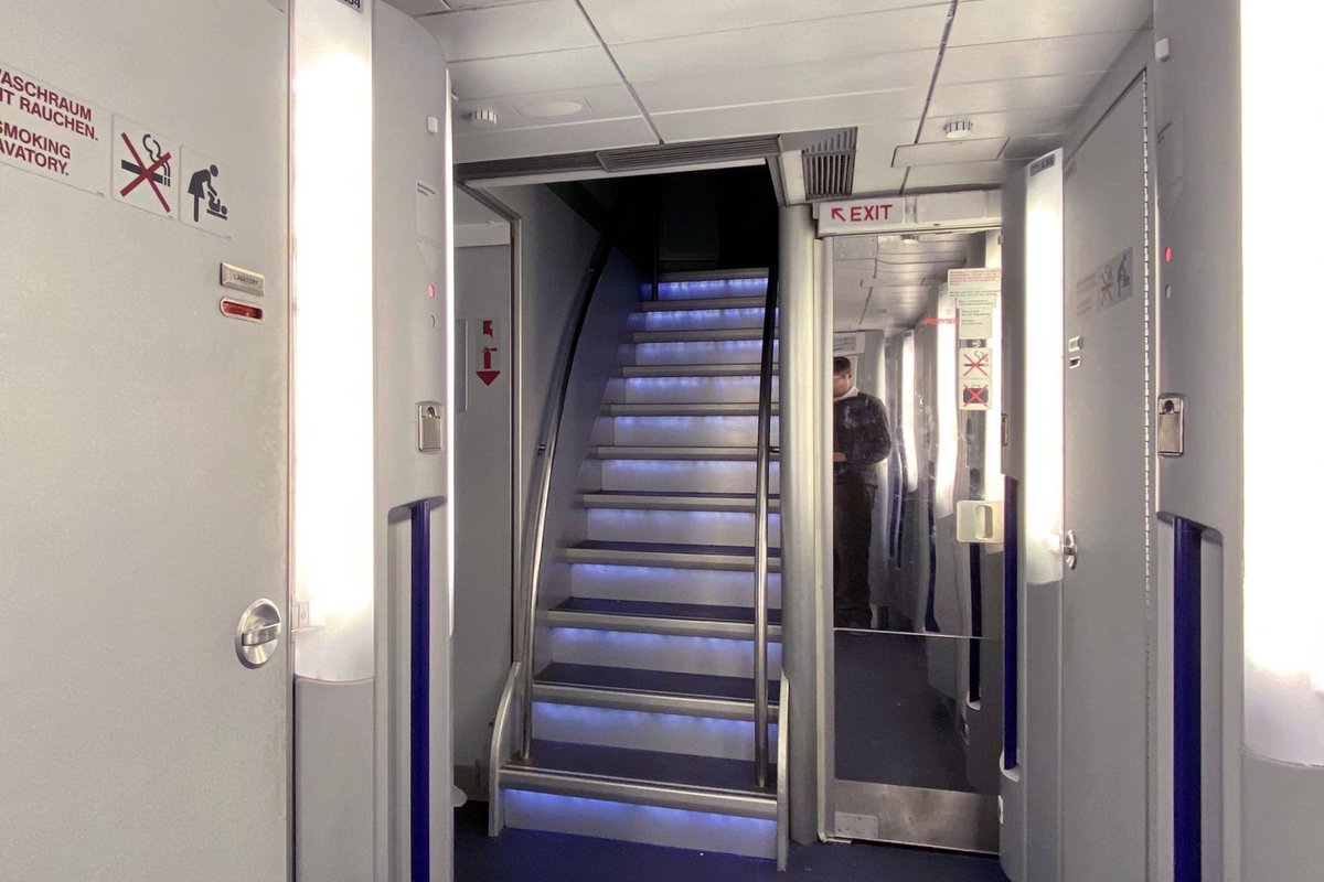 @ByYourLogic Best we can do is the downstairs bathroom on Lufthansa's A340-600's, right next to the cargo hold