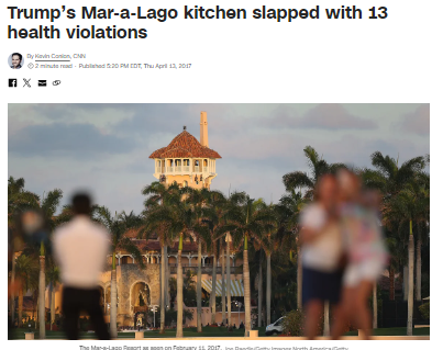 Mar-a-Lago is a shithole country club and a crime scene. That's it, that's the tweet.