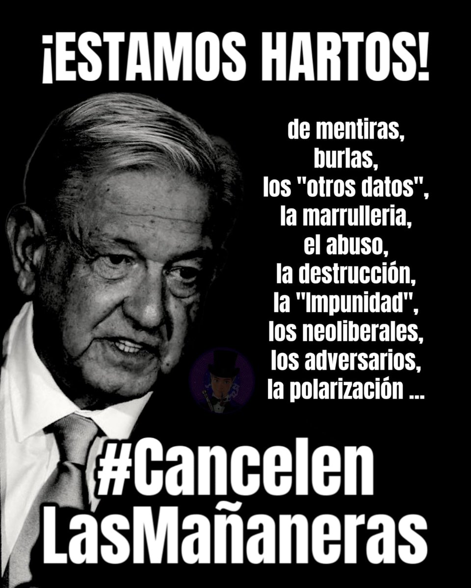 Grcs @MiticoArce POSTLANDIA! Si están de acuerdo, ♥️, RT y texto con el # #CancelenLasMañaneras Ya se acabó, no más escupitajos a los mexicanos que queremos un país de orden y desarrollo, en democracia.
