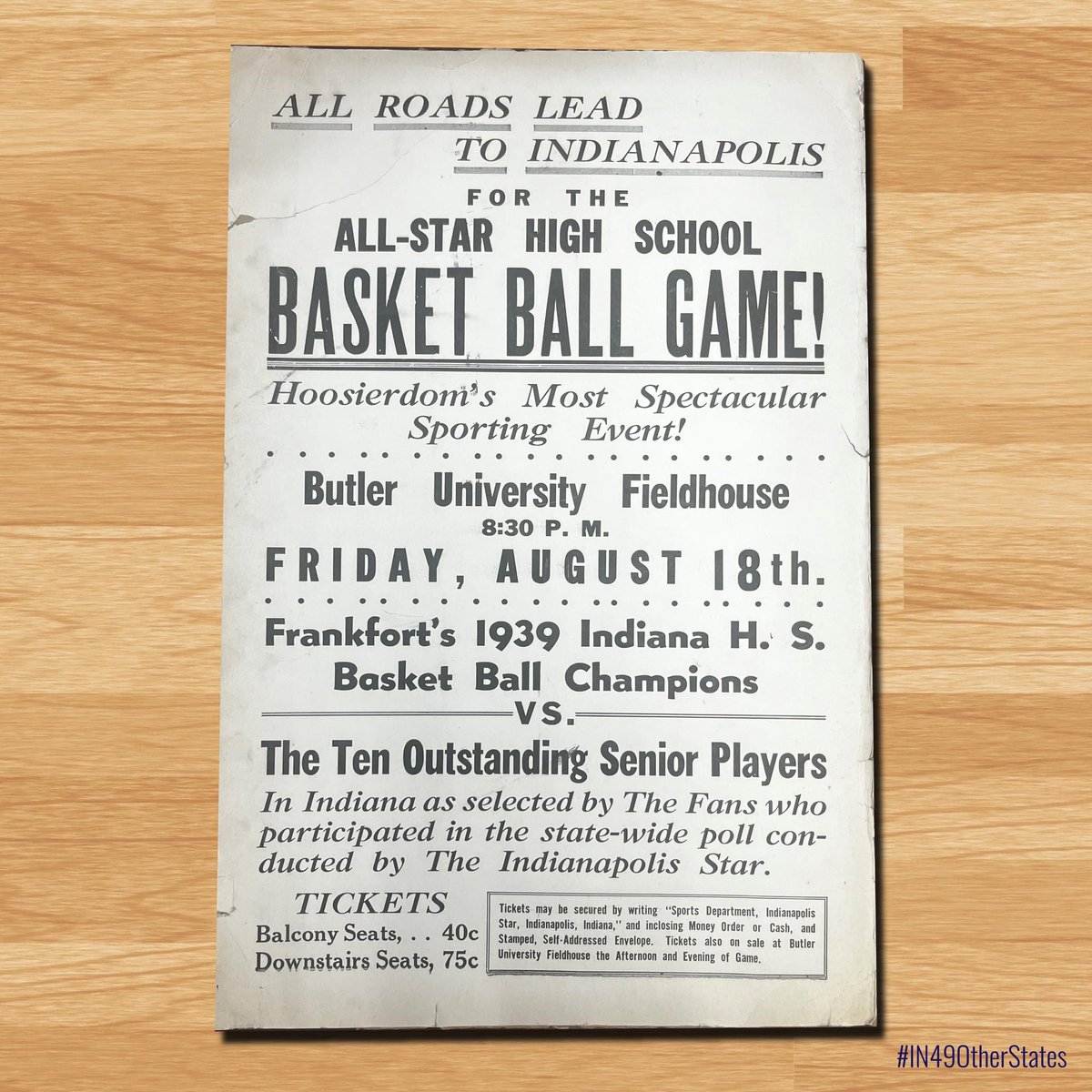 #ThrowbackThursday | Today, the 2024 Boys' Indiana All-Star team was announced, and now the rosters are set for both the boys' and girls' All-Star teams! In honor of that we thought we would share this special piece of #HoosierHysteria from our collection! This original poster…