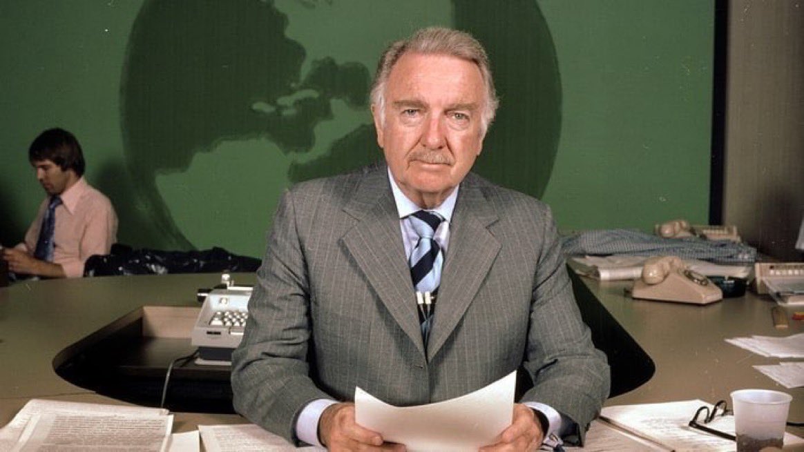 Walter Cronkite was suspended two weeks by CBS in 1974 when he signed off with 'That's the way it is, my pimps and hoes.'