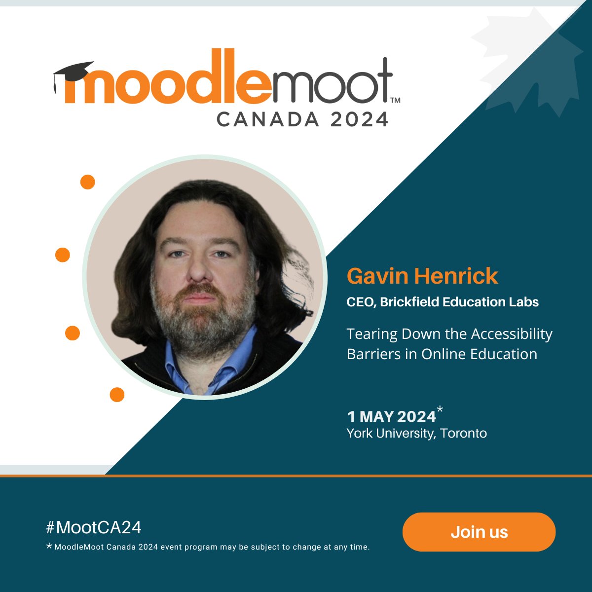 Catalyst Canada | Premium Moodle Certified Partner (@catalyst_it_ca) on Twitter photo Gavin Henrick is the CEO and Co-founder of <a href="/brickfieldlabs/">Brickfield Education Labs</a> and author of multiple books, whitepapers and education guides on Moodle. This session will look at some of the common barriers that get created in online content, how to avoid building them and how to fix them #MootCA24 Gavin Henrick is the CEO and Co-founder of <a href="/brickfieldlabs/">Brickfield Education Labs</a> and author of multiple books, whitepapers and education guides on Moodle. This session will look at some of the common barriers that get created in online content, how to avoid building them and how to fix them #MootCA24