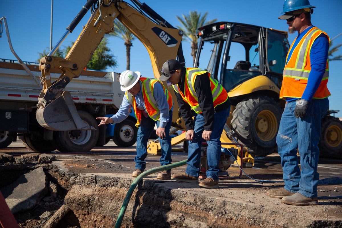 Crews continue work at the Gilbert Rd. and McKellips Rd. intersection. Water line repairs are complete, and road repairs have begun. 2 lanes are open in all directions except WB McKellips Rd., which is restricted to 1 lane. Best to still avoid the area and use an alternate route.