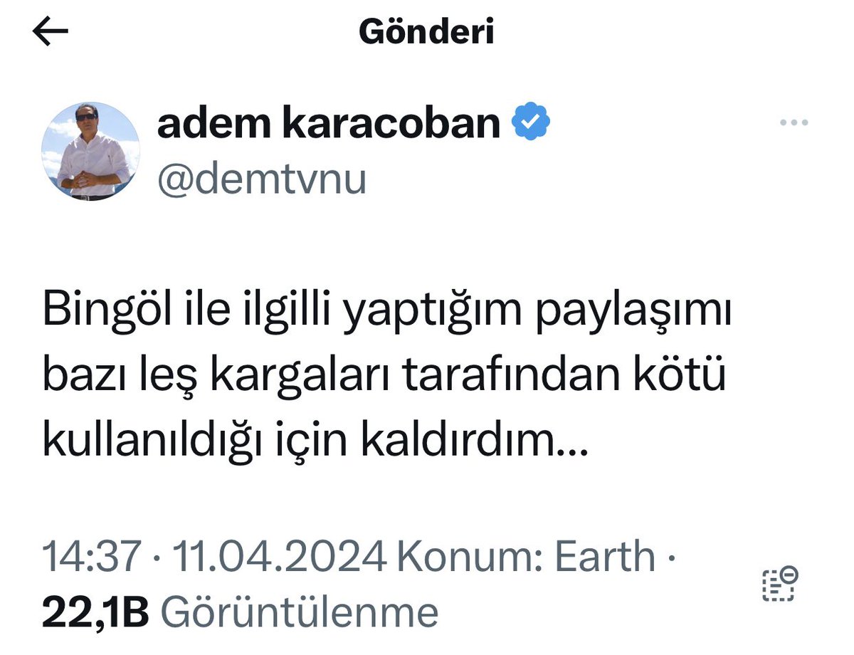 Acilen ‼️ 
Seni tüm Bingöl halkından özür dilemeye davet ediyoruz!
@demtvnu