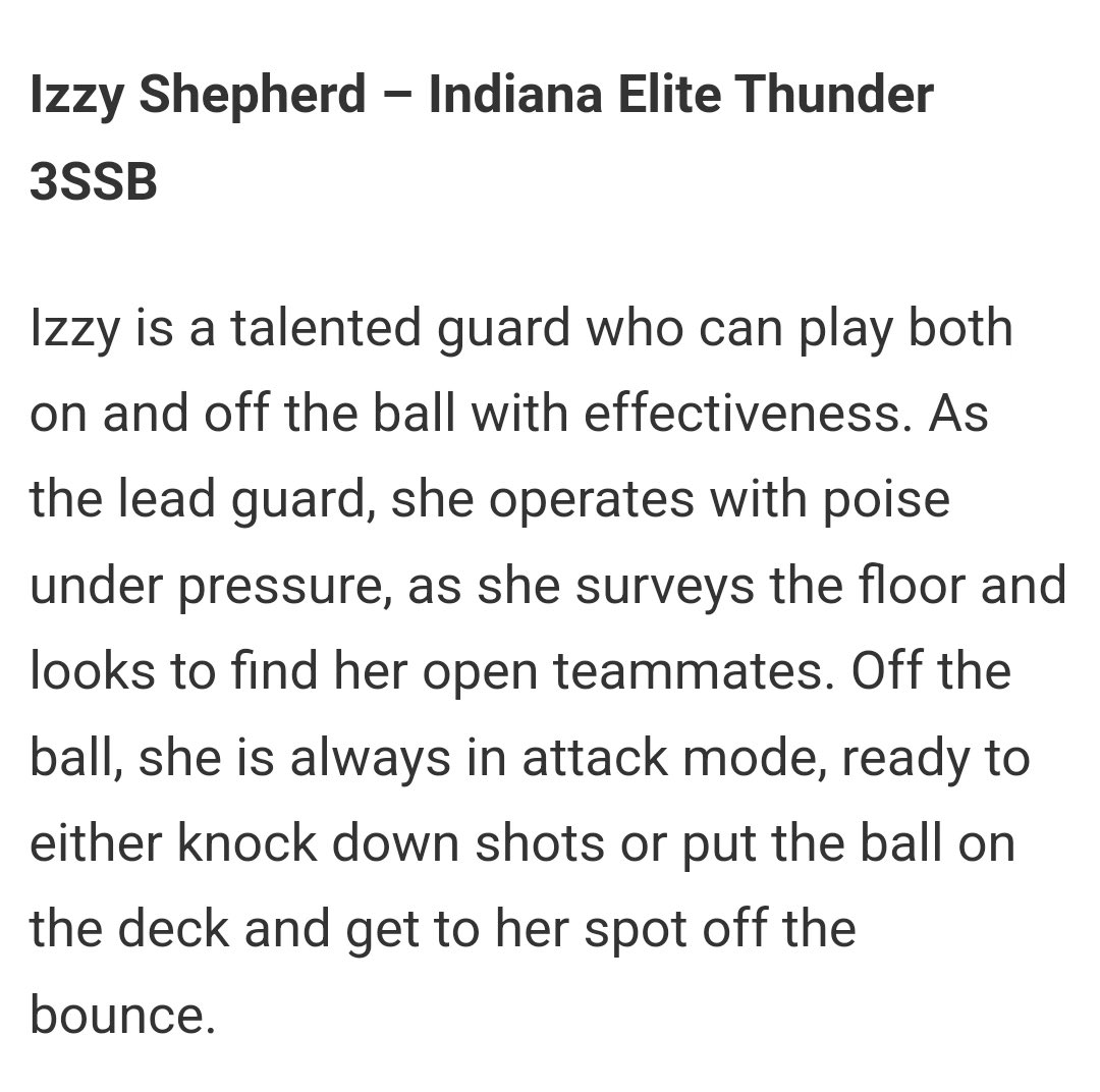 Thank you @JrAllStarBB for the write up!! Excited to compete at April Showers in Michigan against some great teams!! @IndianaEliteWBB @INEliteThunder @t_mar1 @PGHIndiana @coachbeckett @CHS_Womensbball