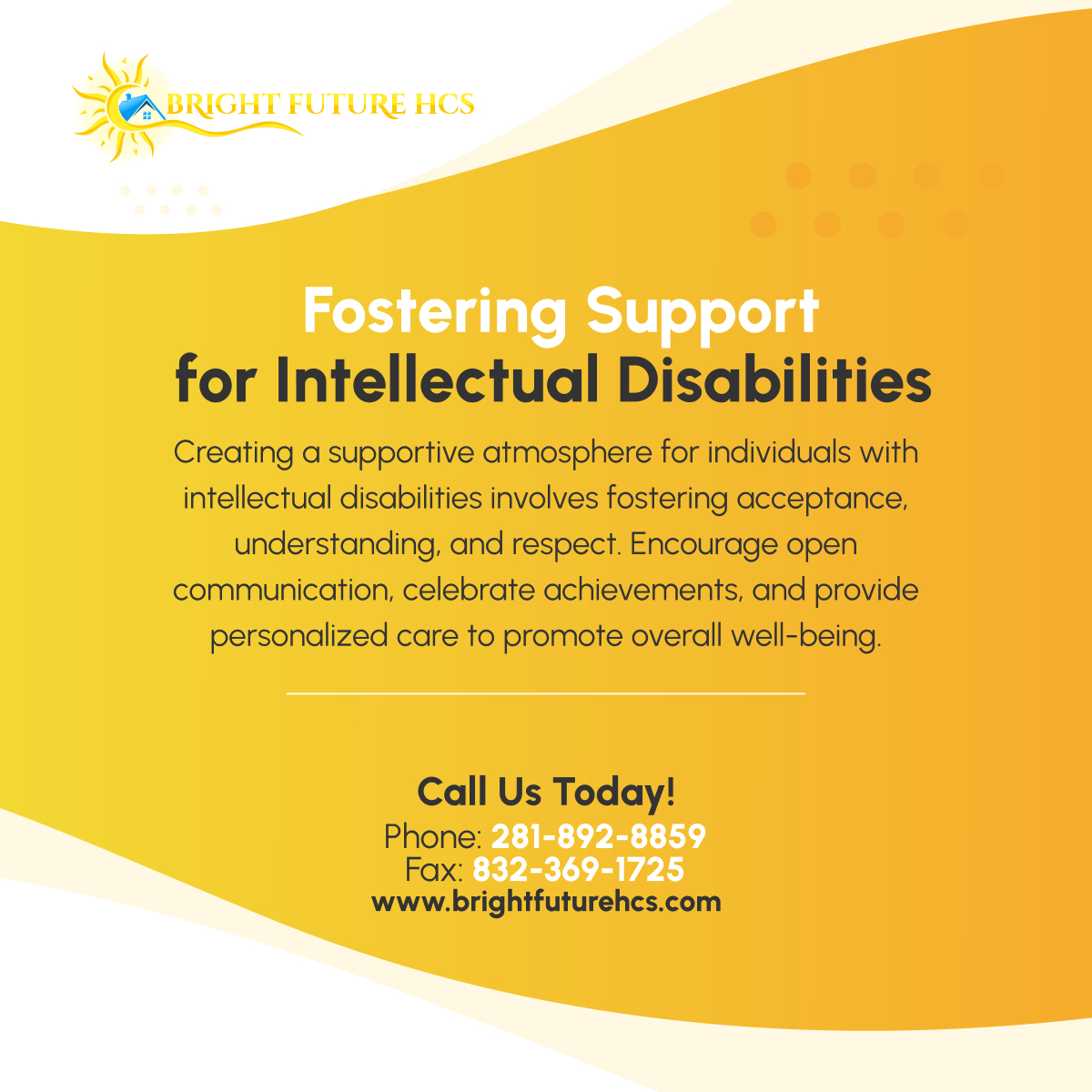 BrightHcs's tweet photo. Building a supportive environment is essential for individuals with intellectual disabilities to thrive. Learn how small gestures and empathy can make a big difference in their lives. 

#KatyTX #GroupHomeServices #SupportiveEnvironment https://t.co/z7QQGg0mBz