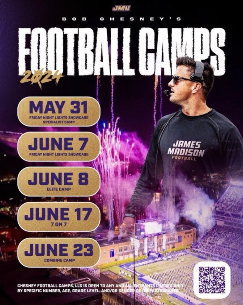 Thank you for the invite out to compete at a high level!! ⚪️🟣@JMUFootball @JMUFBRecruiting @Coach_Hall59 @WEHSfootball1