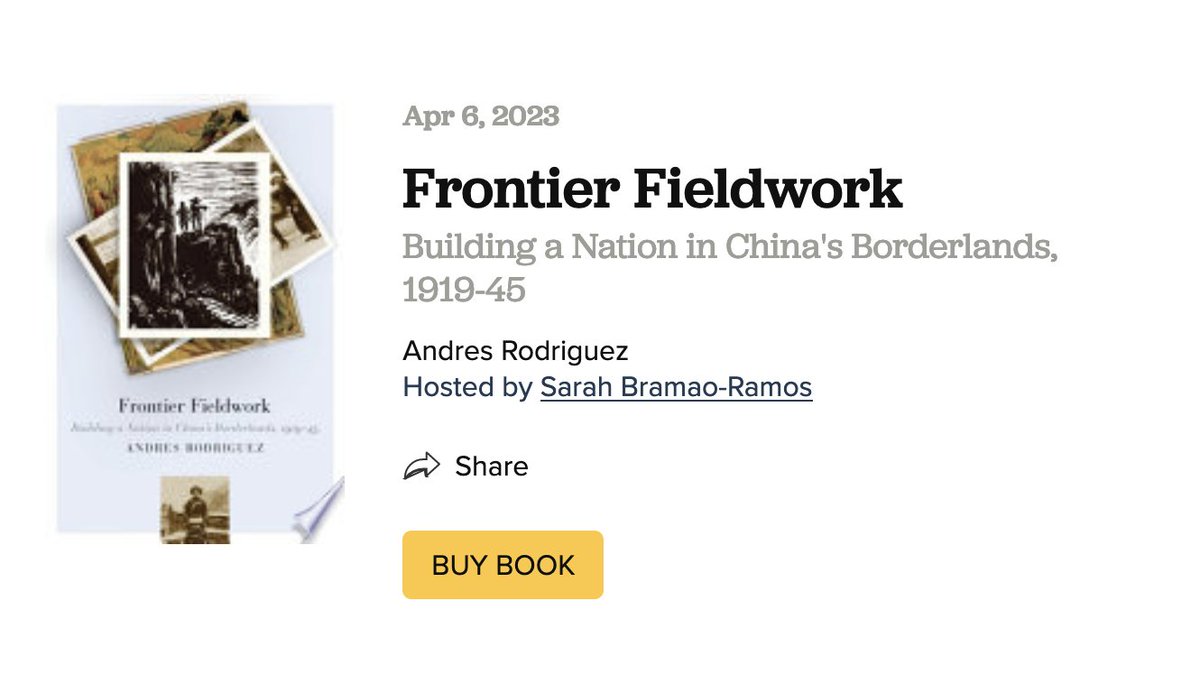 Thank you Sarah Bramao-Ramos @NewBooksNetwork for inviting me to talk about my book Frontier Fieldwork! We discussed the lives of missionaries, accidental anthropologists, travelers, and students making sense of China’s frontier in the early 20th century. newbooksnetwork.com/frontier-field…