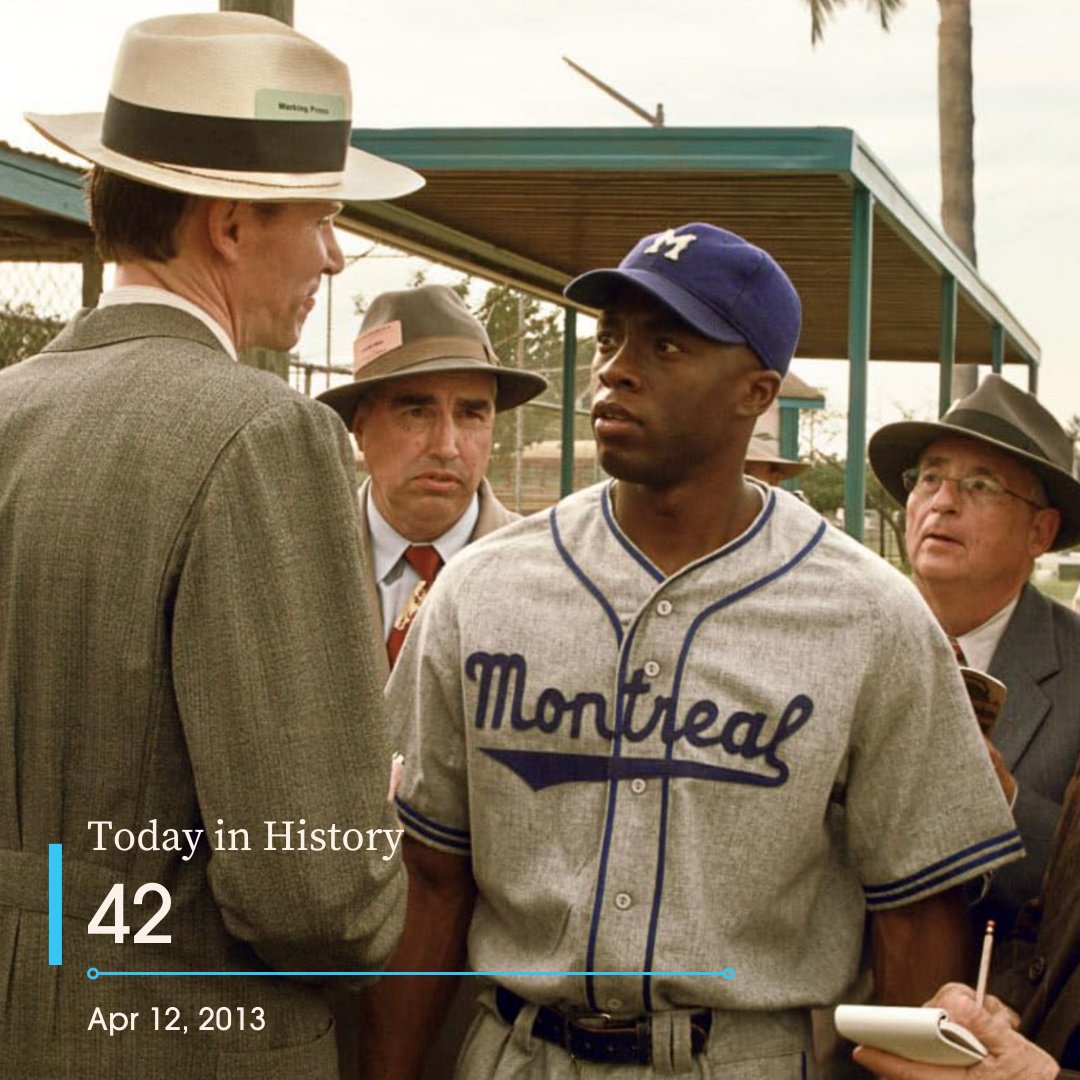Today In History | #42 was released on Apr 12, 2013.
Starring #ChadwickBoseman, #HarrisonFord, and #NicoleBeharie.
🍿 movief.one/42
#movie #moviefone #TodayinHistory