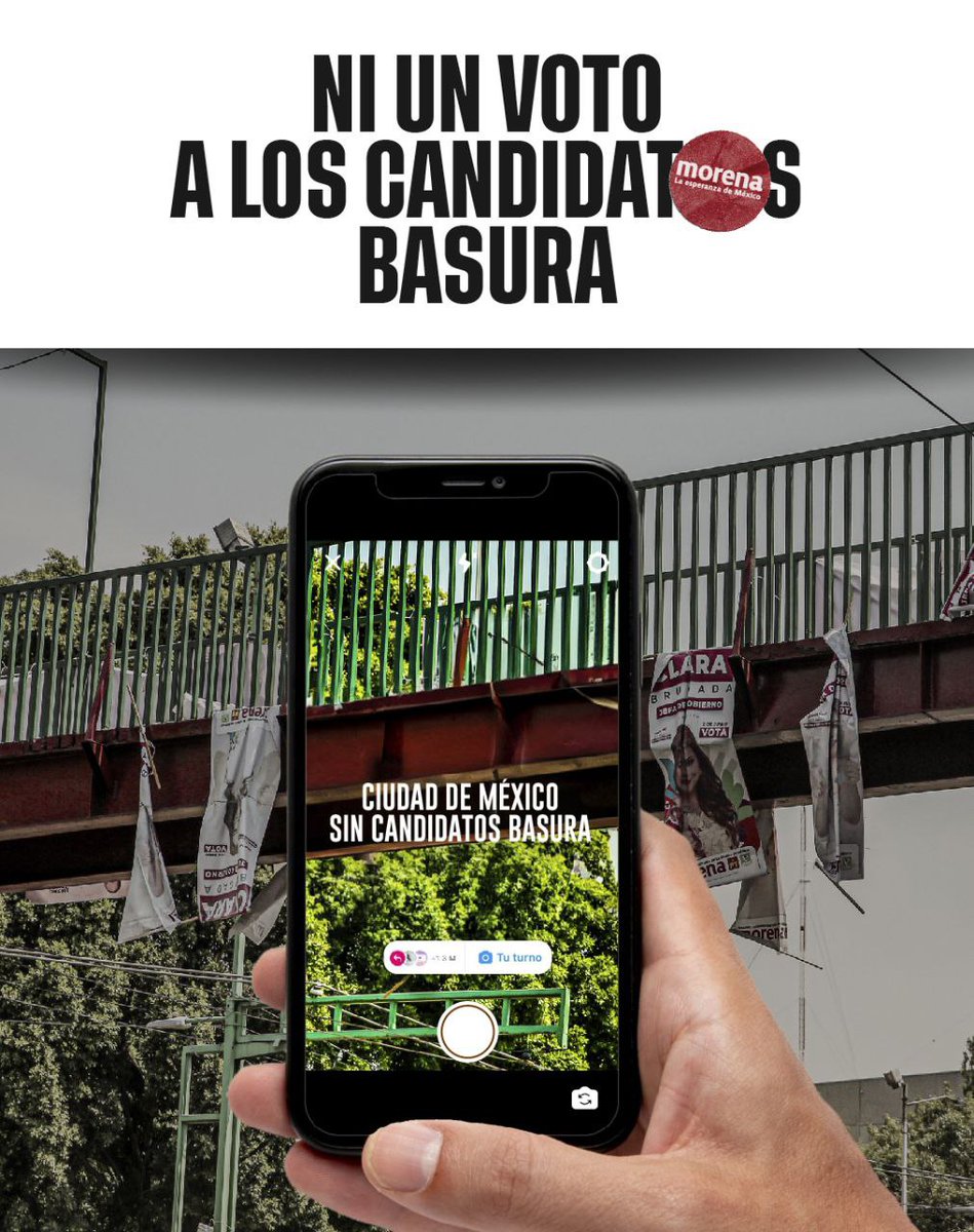 Una ciudad inteligente no tiene por qué resignarse a que los candidatos basura tengan así nuestra ciudad. @ClaraBrugadaM y @STaboadaMx solo saben dar problemas, en lugar de resolverlos. Ni un voto para ellos.