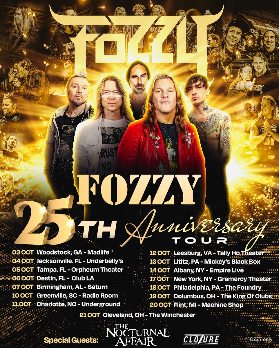 @officialclozure is going out on tour supporting the 25th Anniversary @FOZZYROCK tour in October with The Nocturnal Affair as direct support. 
#fozzyrock #spotlight #clozure #thedevileffect #smrchart #rockradio @Music @AppleMusic 
youtu.be/xNPFsRB1NWg?si…