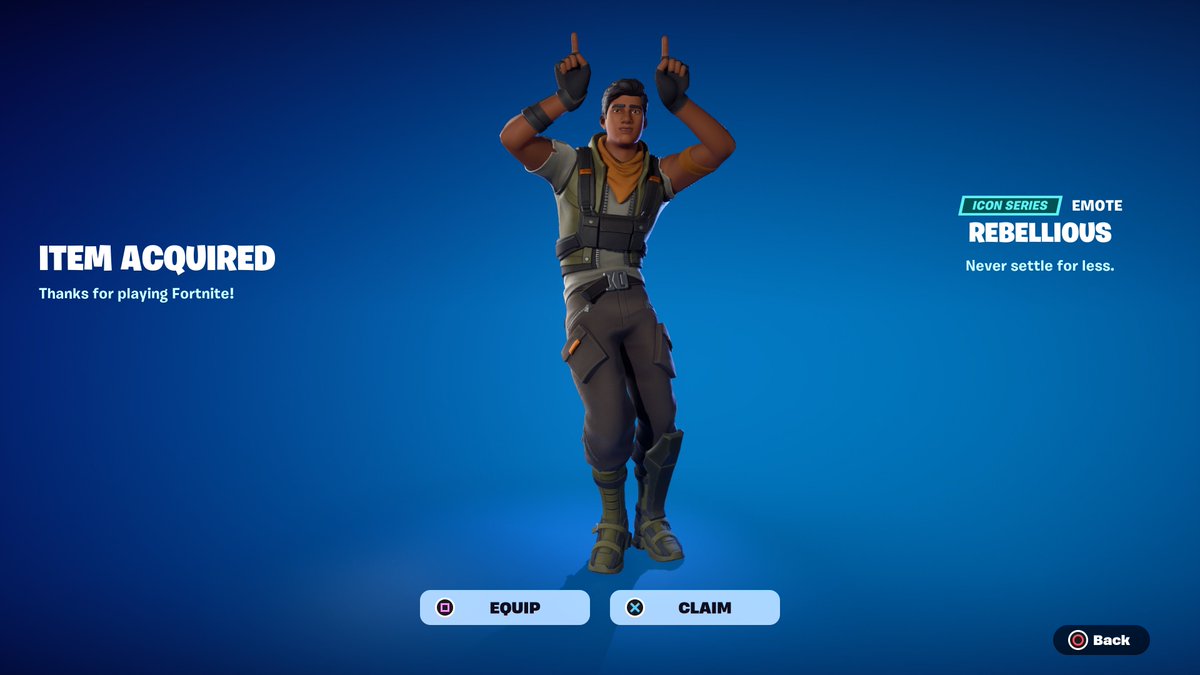 FortniteFNLK's tweet photo. Fortnite Rebellious Emote Giveaway

To Enter: 
❤️♻️ LIKE &amp; RETWEET
📲 FOLLOW @ForkniteStatuss 
✅ COMMENT “DONE”

USE CODE ‘FNLK’ #ad https://t.co/gen8d61Uj8