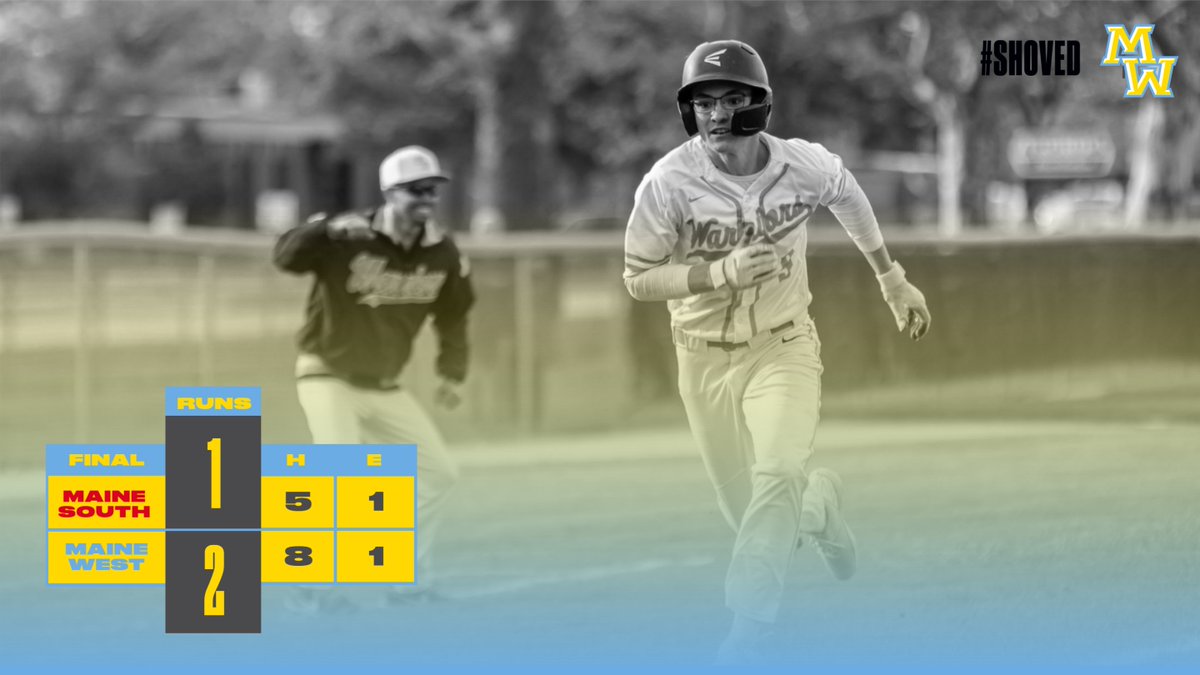 Warriors w/ the big 2-1 victory over Maine South. Julian Delao shoved all game, pitching a CG, while giving up only 1 ER, &amp; striking out 4. Luis Huguet had 2 big hits, &amp; scored the game winning run in the 6th. Tannor Carson added a hit &amp; played outstanding defense at 3B.